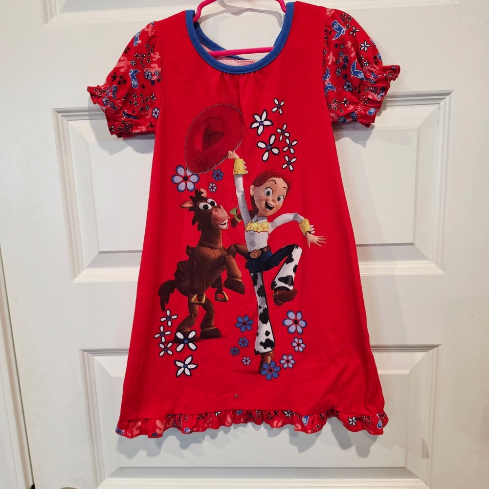 Disney Store Toy Story Jessie Bullseye Red Nightgown Pajamas Girls Size 4 4T